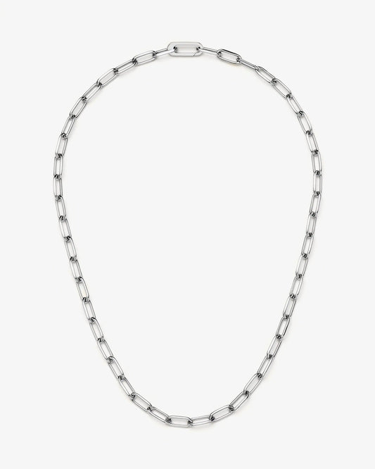 Missoma Classic Paperclip Chain Necklace in silver/rhodium-plated metal