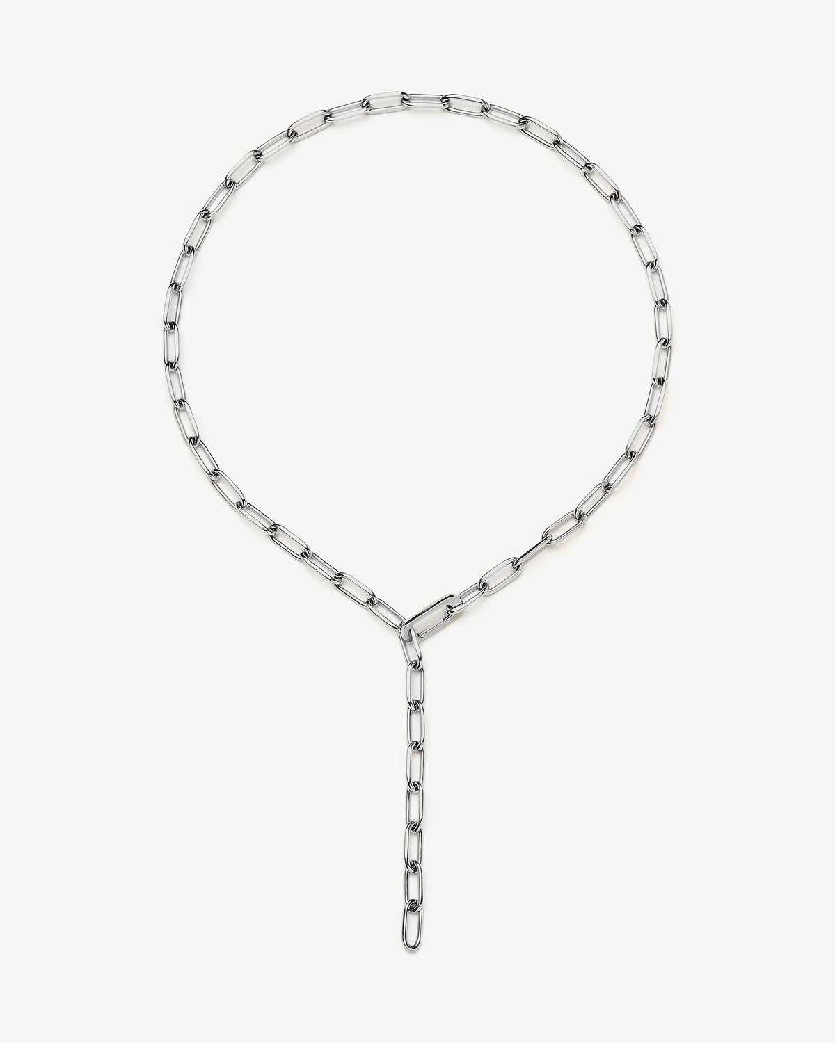 Missoma Classic Paperclip Chain Necklace in silver/rhodium-plated metal, second view