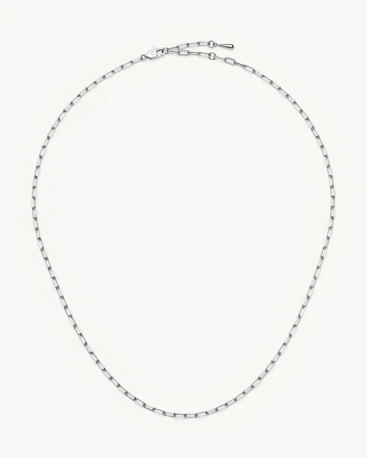 Missoma Mini Paperclip Chain Necklace in silver/rhodium-plated metal
