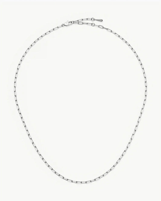 Missoma Mini Paperclip Chain Necklace in silver/rhodium-plated metal