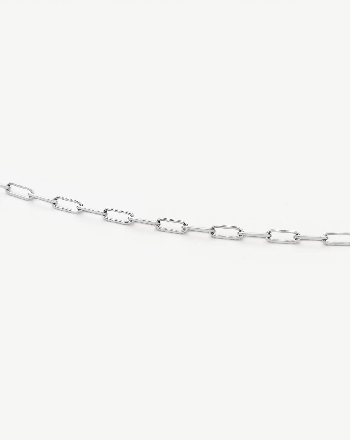 Missoma Mini Paperclip Chain Necklace in silver/rhodium-plated metal, third view