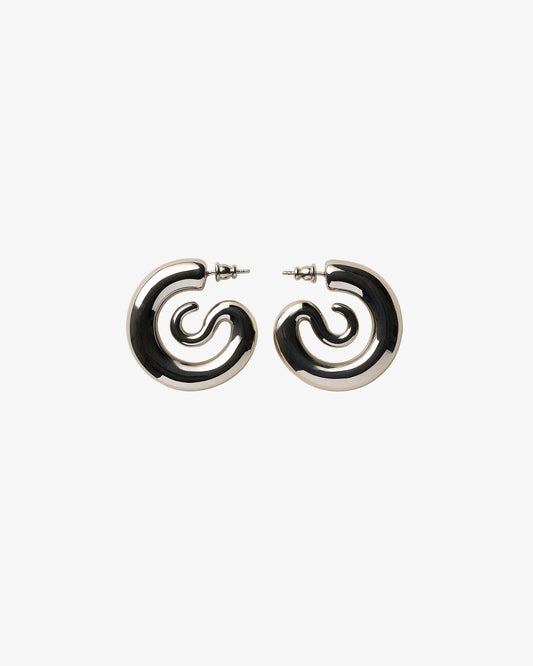 Panconesi Serpent Hoops Small in rhodium-plated copper