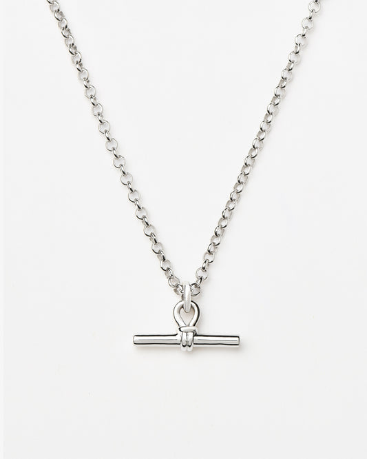 Missoma Chunky T-Bar Chain Necklace in silver-plated brass