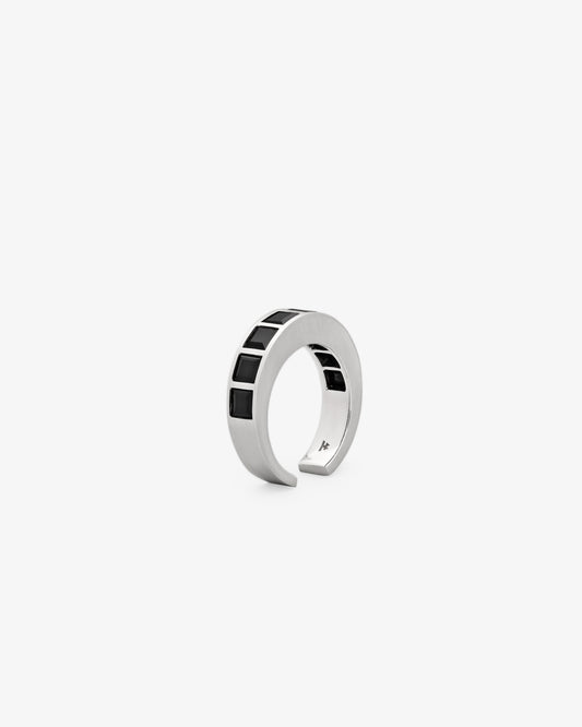 Tom Wood Arch Square Black Onyx Ring in 925 sterling silver