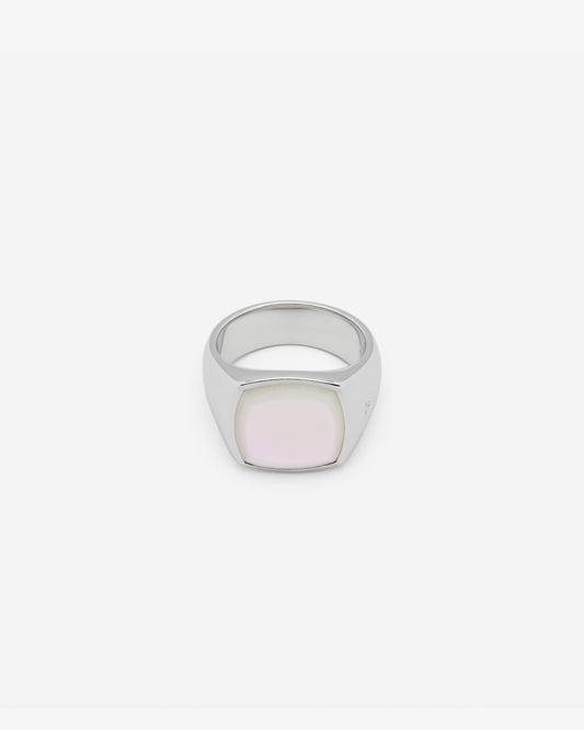 Tom Wood Cushion White MOP Ring Mother Of Pearl in 925 sterling silver