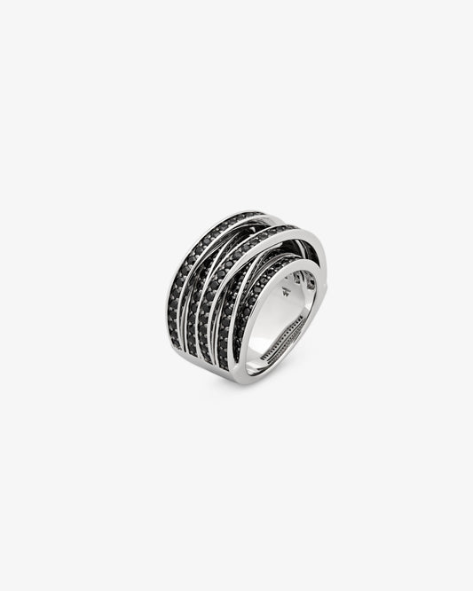 Tom Wood Orb Ring Slim Black Spinel