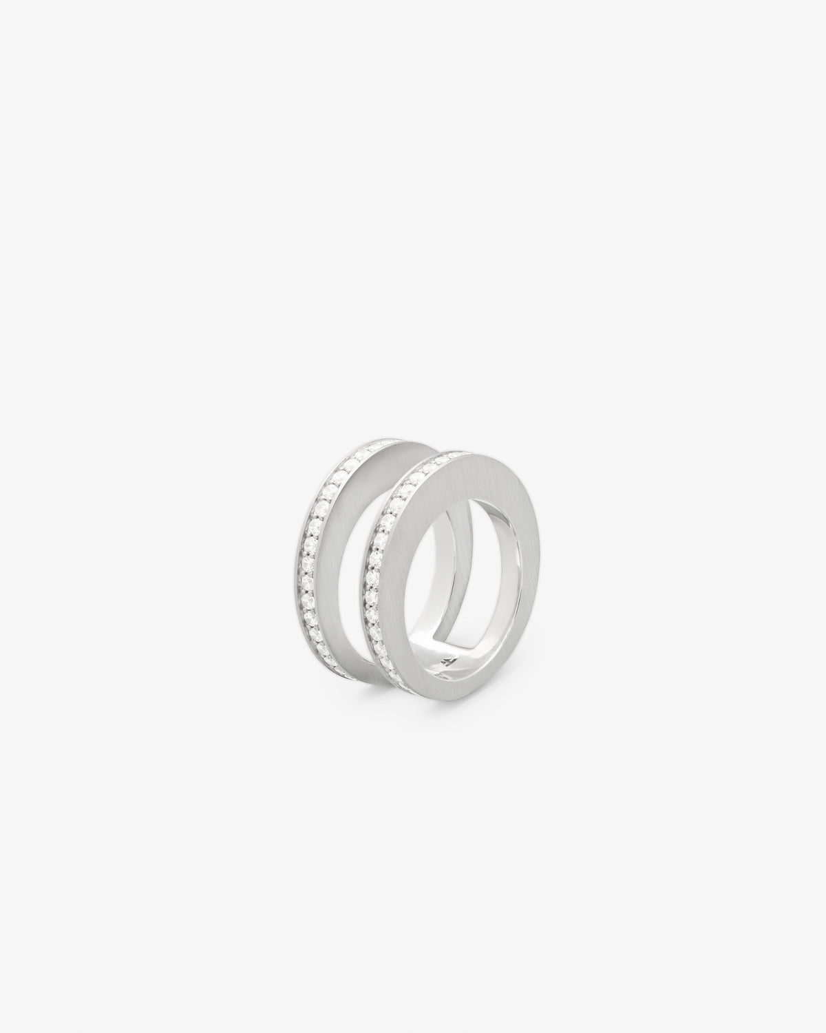 Tom Wood Vault Double Clear White Ring in 925 sterling silver
