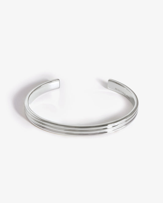 Missoma Fused Triple Ridge Cuff Bracelet in sterling silver