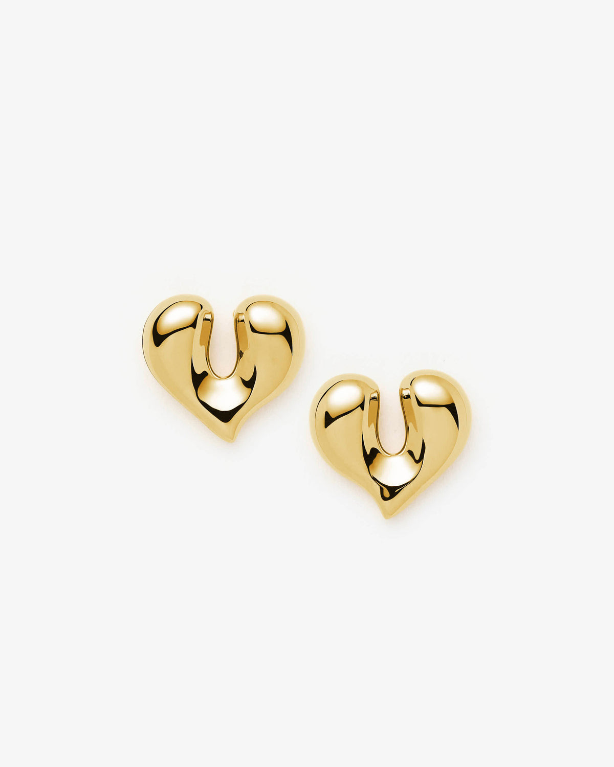 Missoma Molten Heart Stud Earrings in gold-plated brass