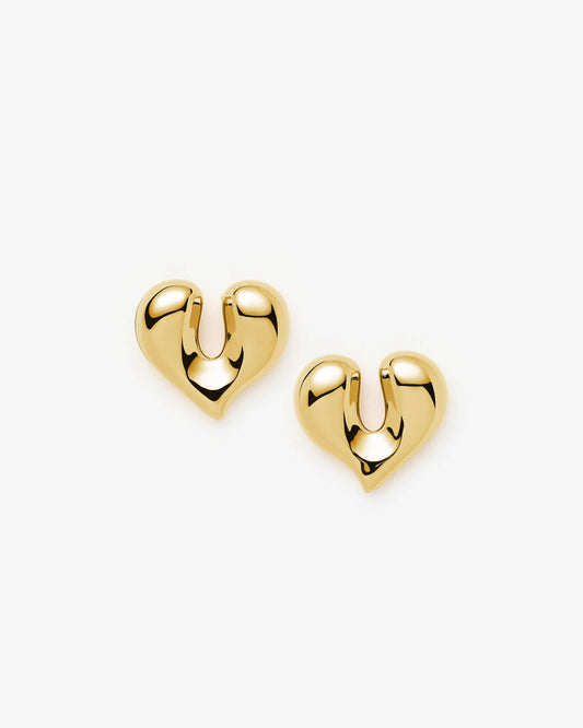 Missoma Molten Heart Stud Earrings in gold-plated brass