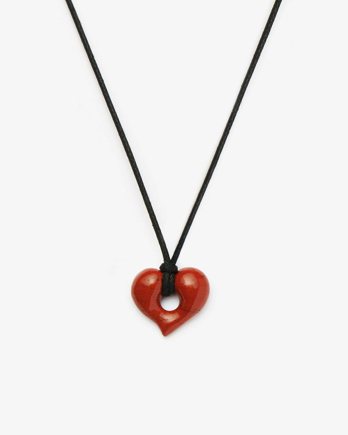 Missoma Molten Heart Jasper Pendant Cord Necklace in gold-plated brass