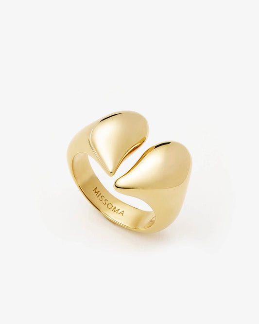 Missoma Molten Heart Statement Ring in gold-plated brass