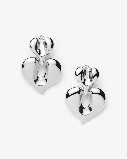 Missoma Molten Heart Statement Earrings in silver-plated brass