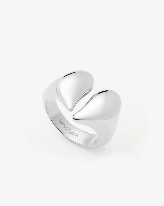 Missoma Molten Heart Statement Ring in silver-plated brass