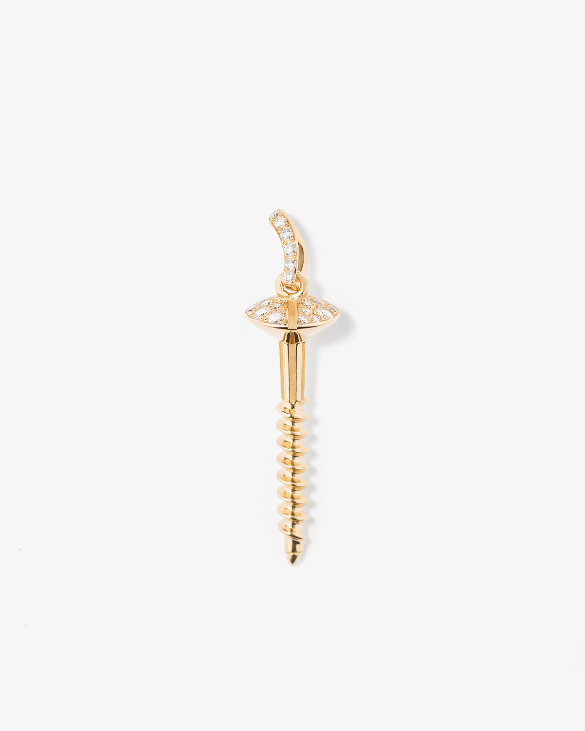 Aurelie Bidermann Fine 18K Gold Screw Diamond Pendant