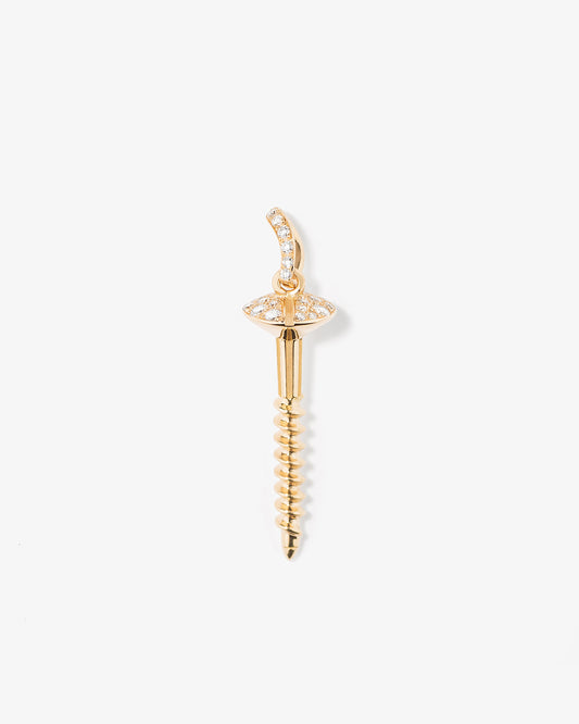 Aurelie Bidermann Fine 18K Gold Screw Diamond Pendant
