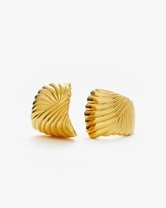 Missoma Ripple Oversized Stud Earrings in gold-plated brass