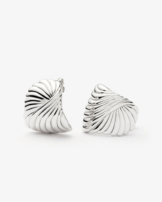 Missoma Ripple Stud Earrings in silver-plated brass