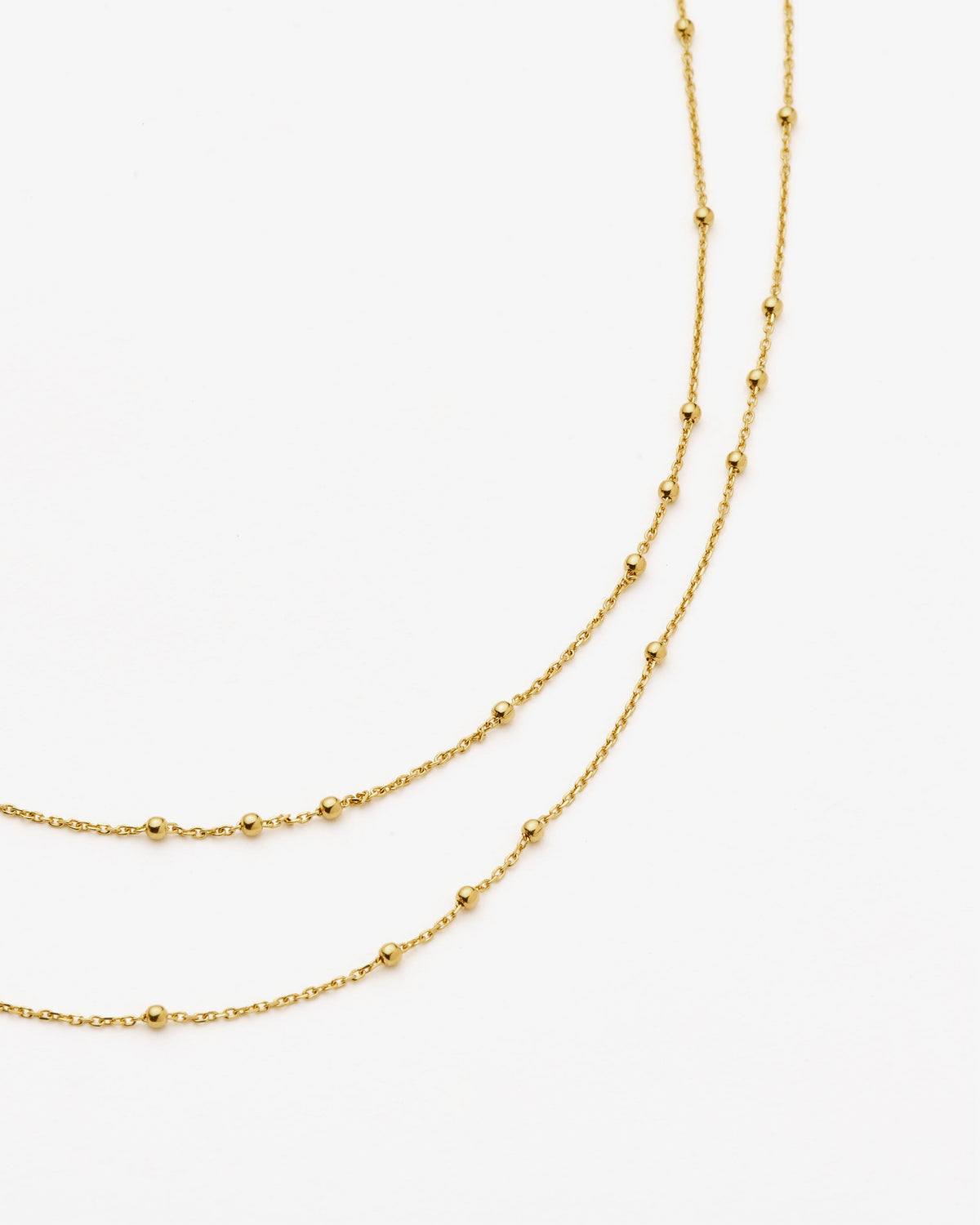 Missoma Double Chain Necklace in gold-plated sterling silver, view 2
