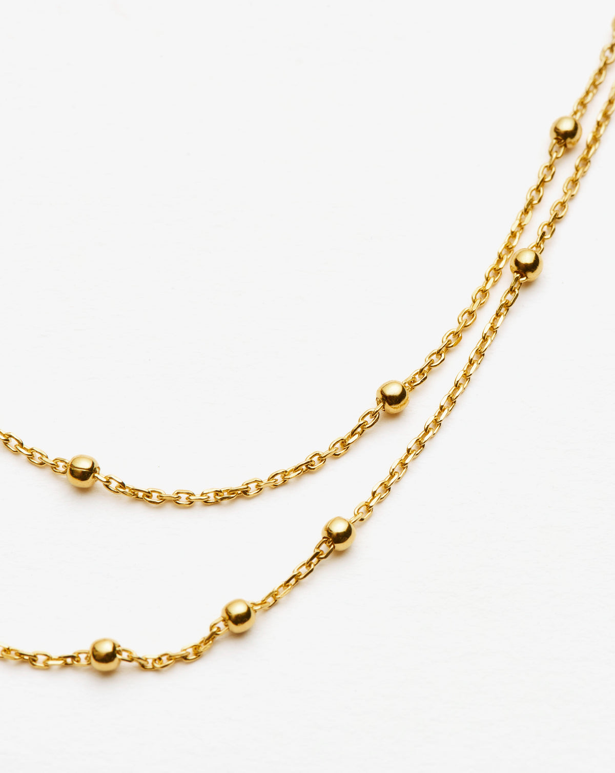 Missoma Double Chain Necklace in gold-plated sterling silver, view 3