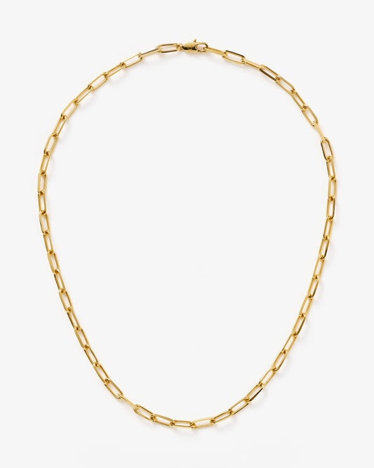 Missoma Classic Mini Short Paperclip Chain Necklace in gold-plated brass