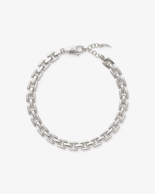 Missoma Timepiece Link Chain Bracelet in silver-plated brass