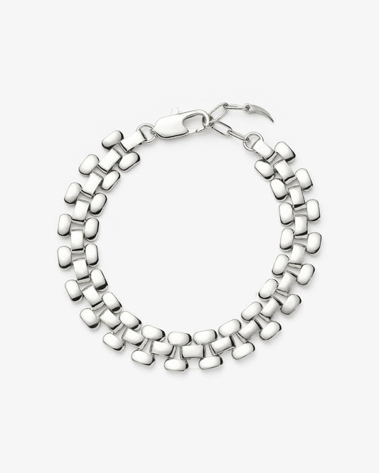 Missoma Timepiece Wide Chain Bracelet in silver-plated brass