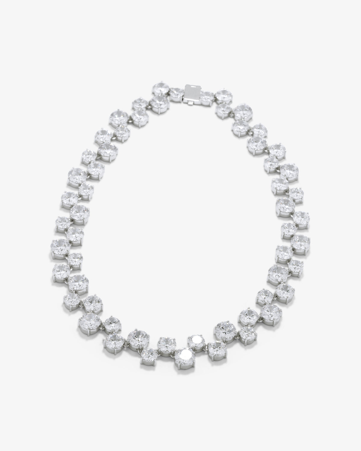 Completed Works – Zirconia And Rhodium Plated Necklace