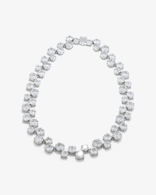 Completed Works – Zirconia And Rhodium Plated Necklace