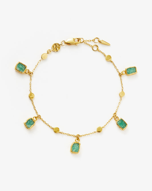 Missoma Lena Amazonite Charm Bracelet in gold-plated brass