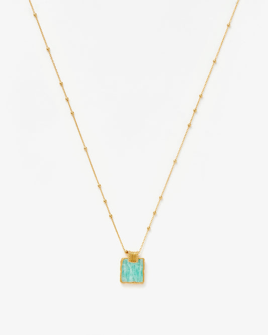 Missoma Lena Amazonite Charm Necklace in gold-plated brass