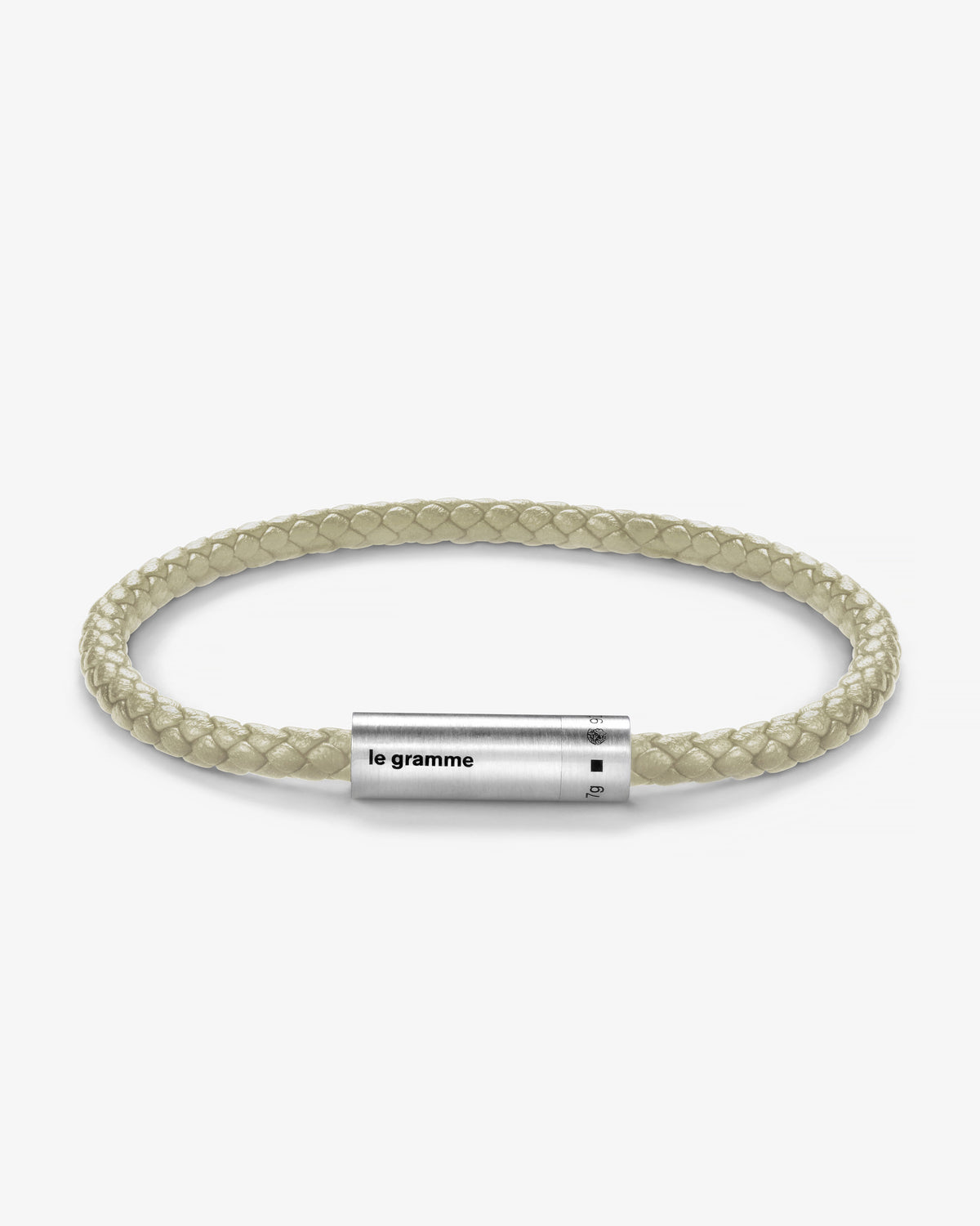 Le gramme 7g beige leather cable bracelet