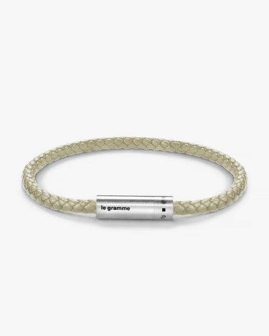 Le gramme 7g beige leather cable bracelet