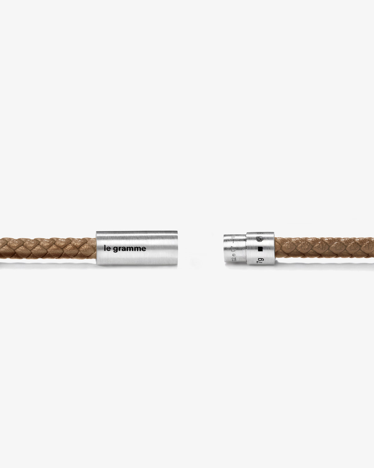 Le gramme 7g camel leather cable bracelet