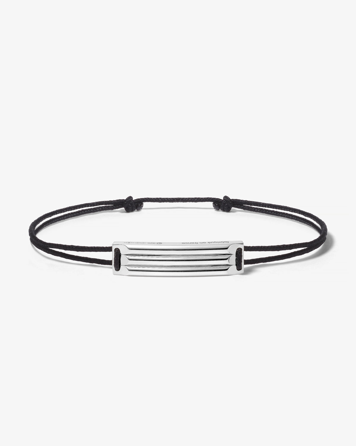 Le gramme 5g godron black cord bracelet