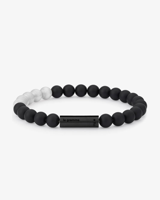 Le gramme 31g black brushed ceramic beads bracelet five beads