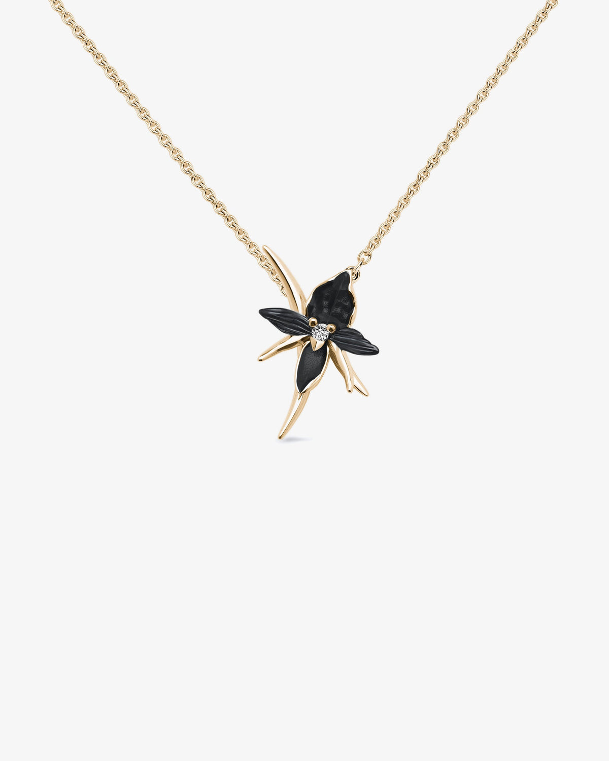 Shaun Leane Black Orchid Flower Diamond Necklace