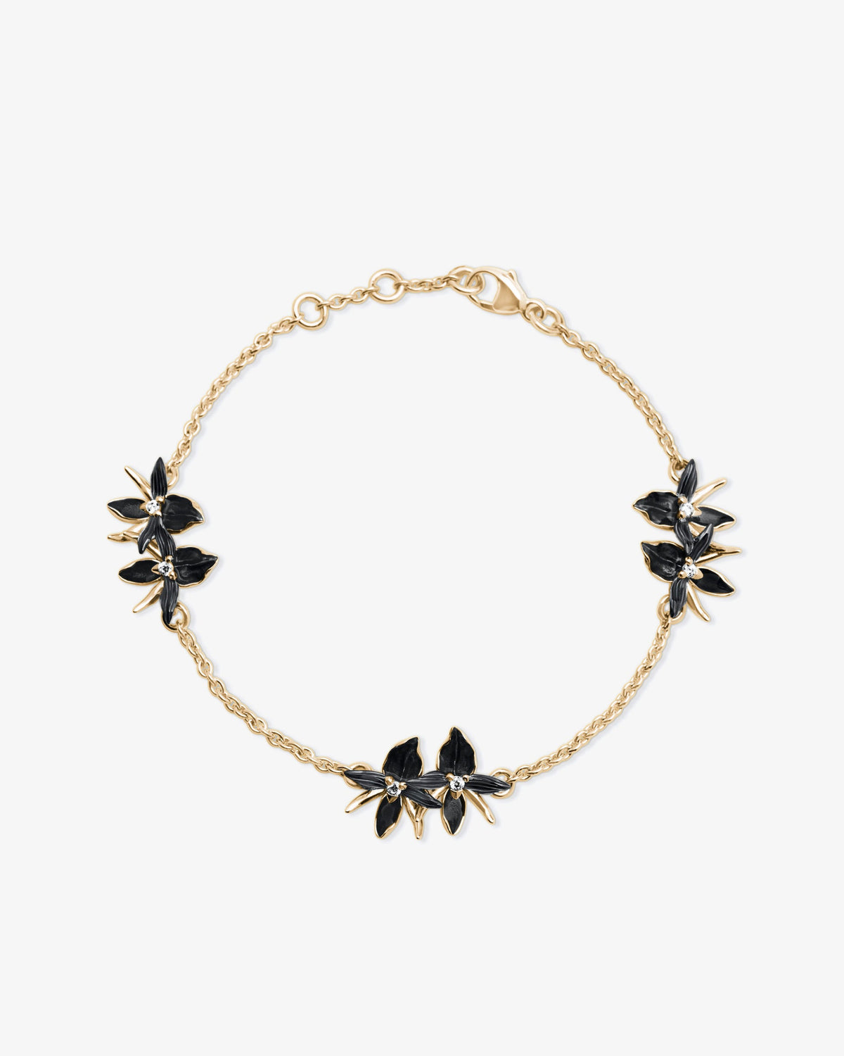 Shaun Leane Black Orchid Flower Diamond Bracelet