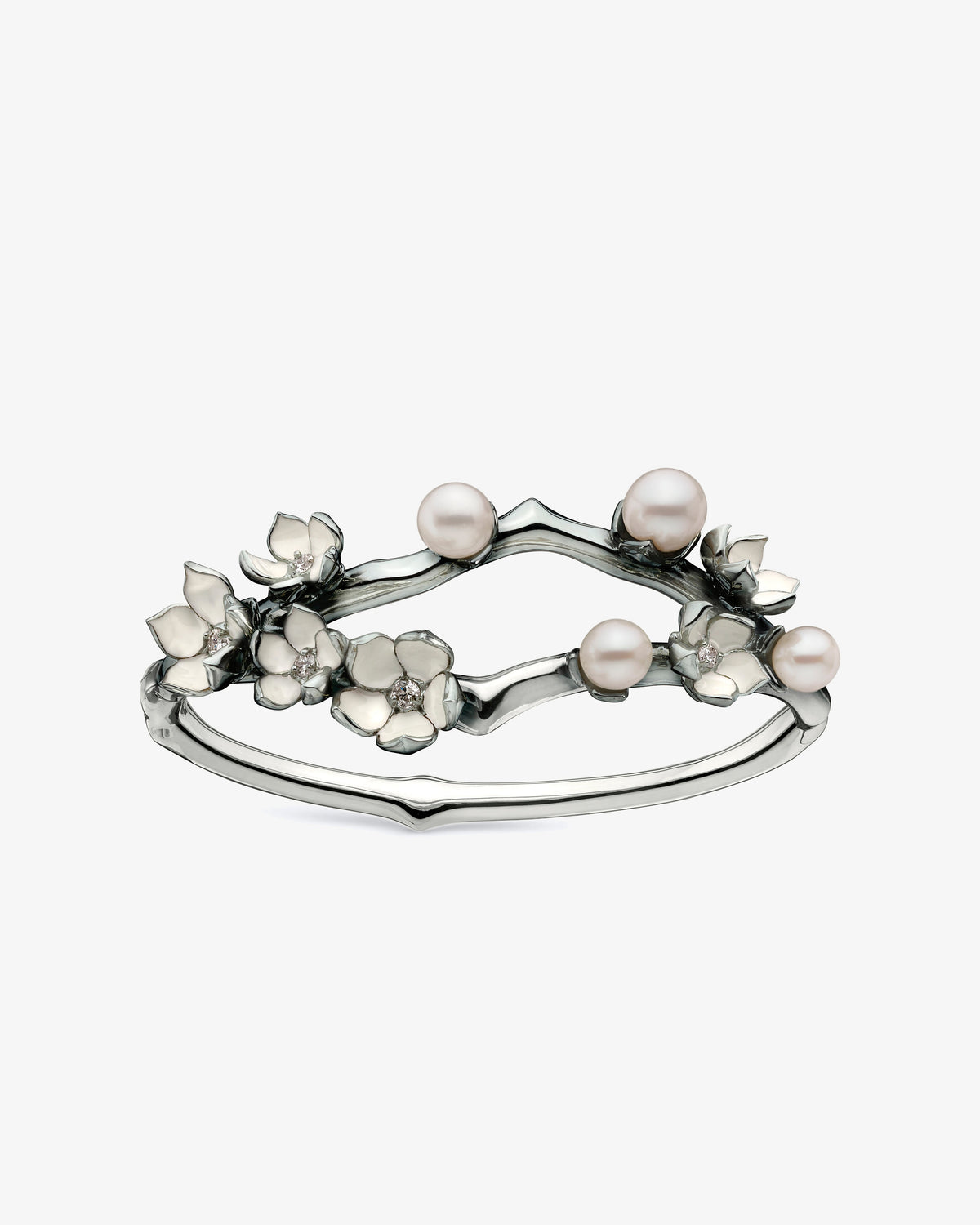 Shaun Leane Cherry Blossom Diamond and Pearl Bangle
