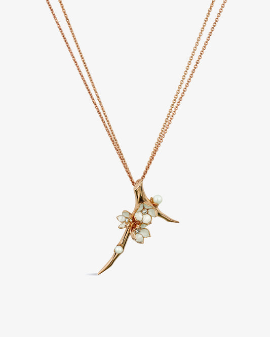 Shaun Leane Cherry Blossom Branch Diamond and Pearl Pendant