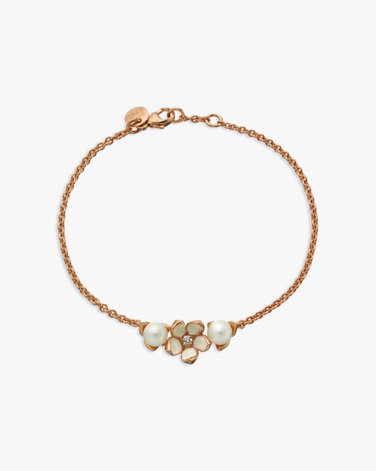 Shaun Leane Cherry Blossom Single Flower Diamond and Pearl Bracelet