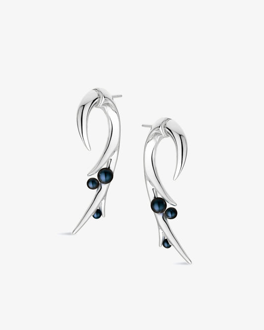 Shaun Leane Hooked Black Pearl Large Earrings