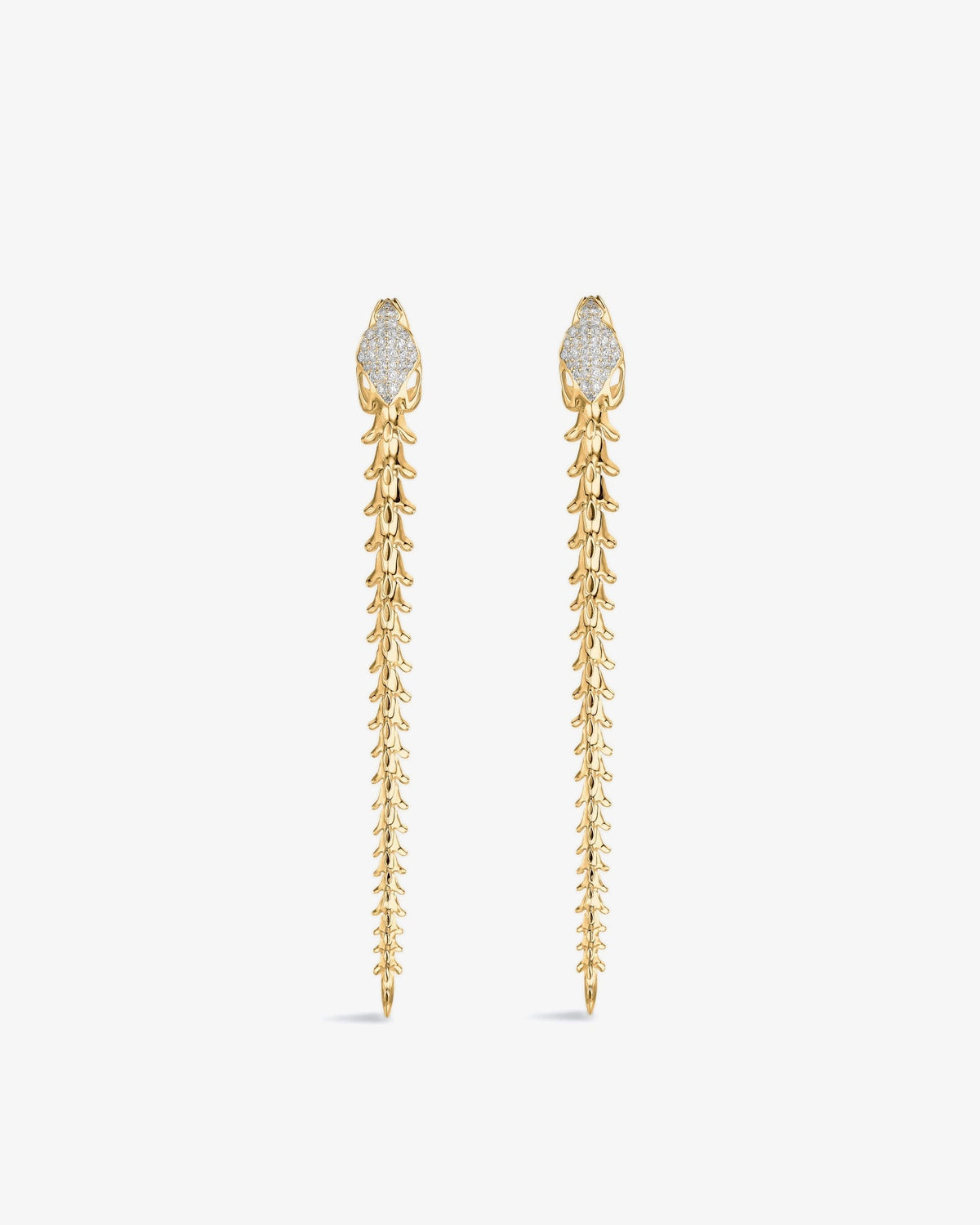 Shaun Leane Serpent's Trace Long Diamond Pave Drop Earrings
