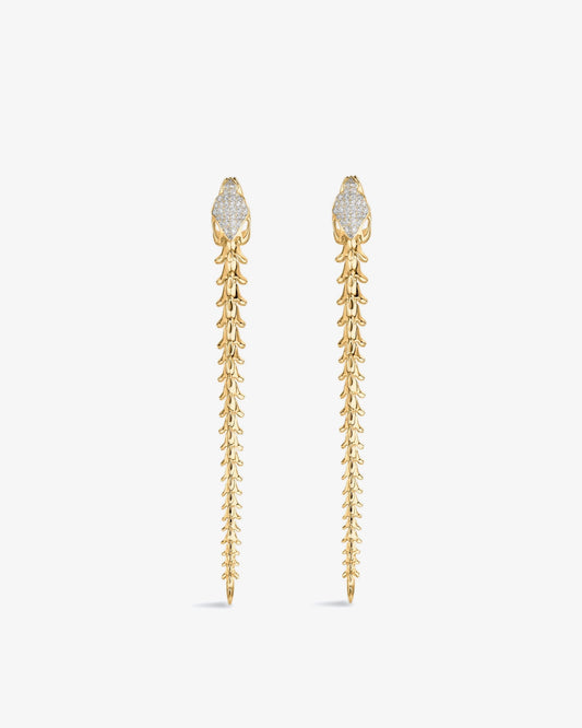 Shaun Leane Serpent's Trace Long Diamond Pave Drop Earrings