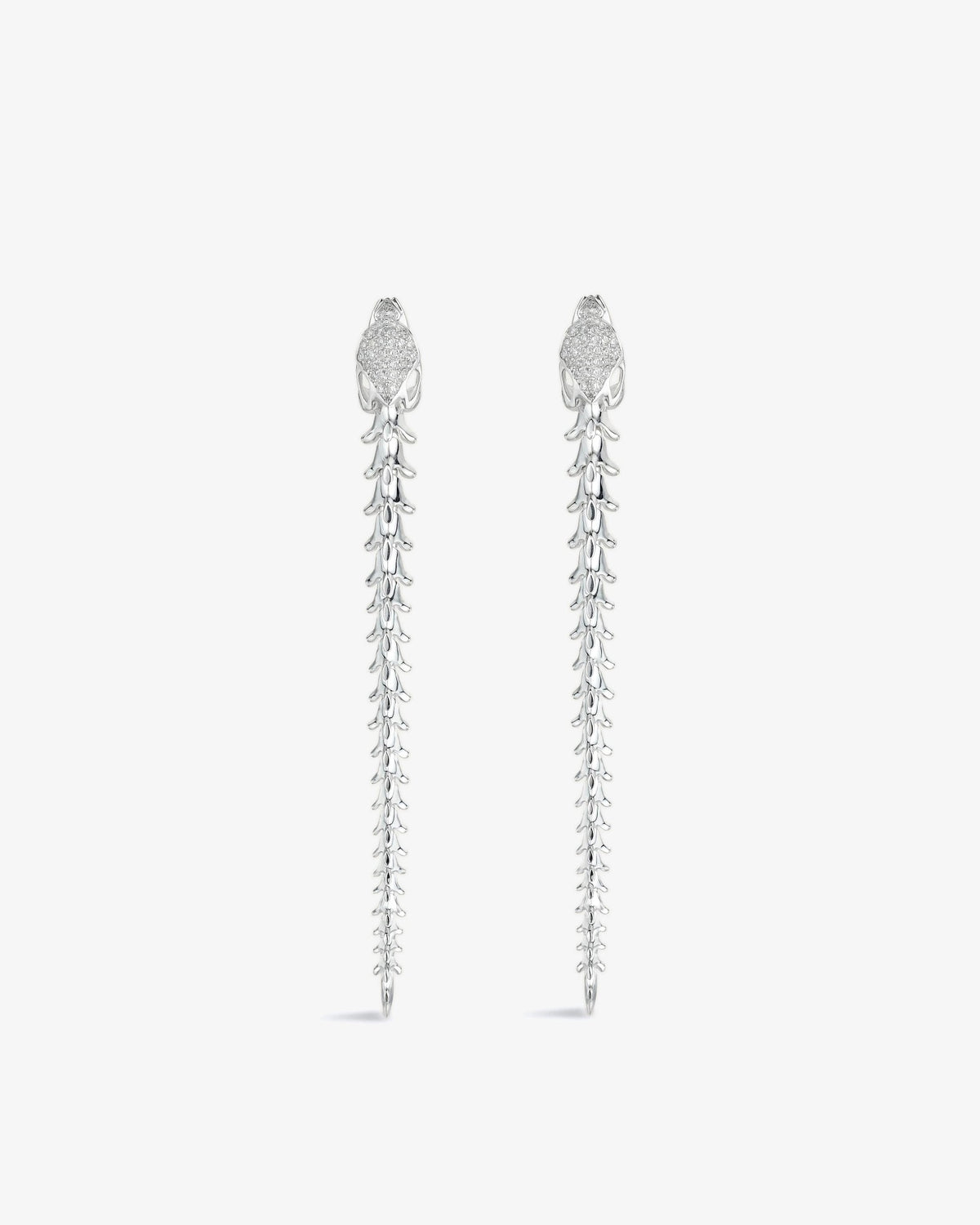 Shaun Leane Serpent's Trace Long Diamond Pave Drop Earrings