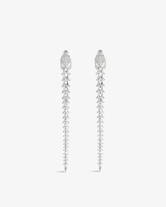 Shaun Leane Serpent's Trace Long Diamond Pave Drop Earrings
