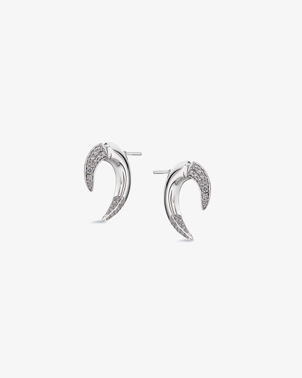 18K White Gold Small Talon Diamond Earrings