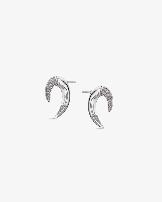 18K White Gold Small Talon Diamond Earrings