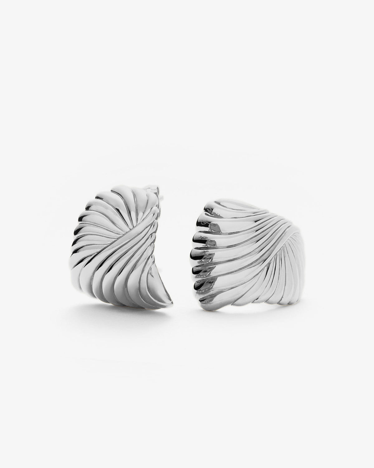 Missoma Ripple Oversized Stud Earrings in silver-plated brass