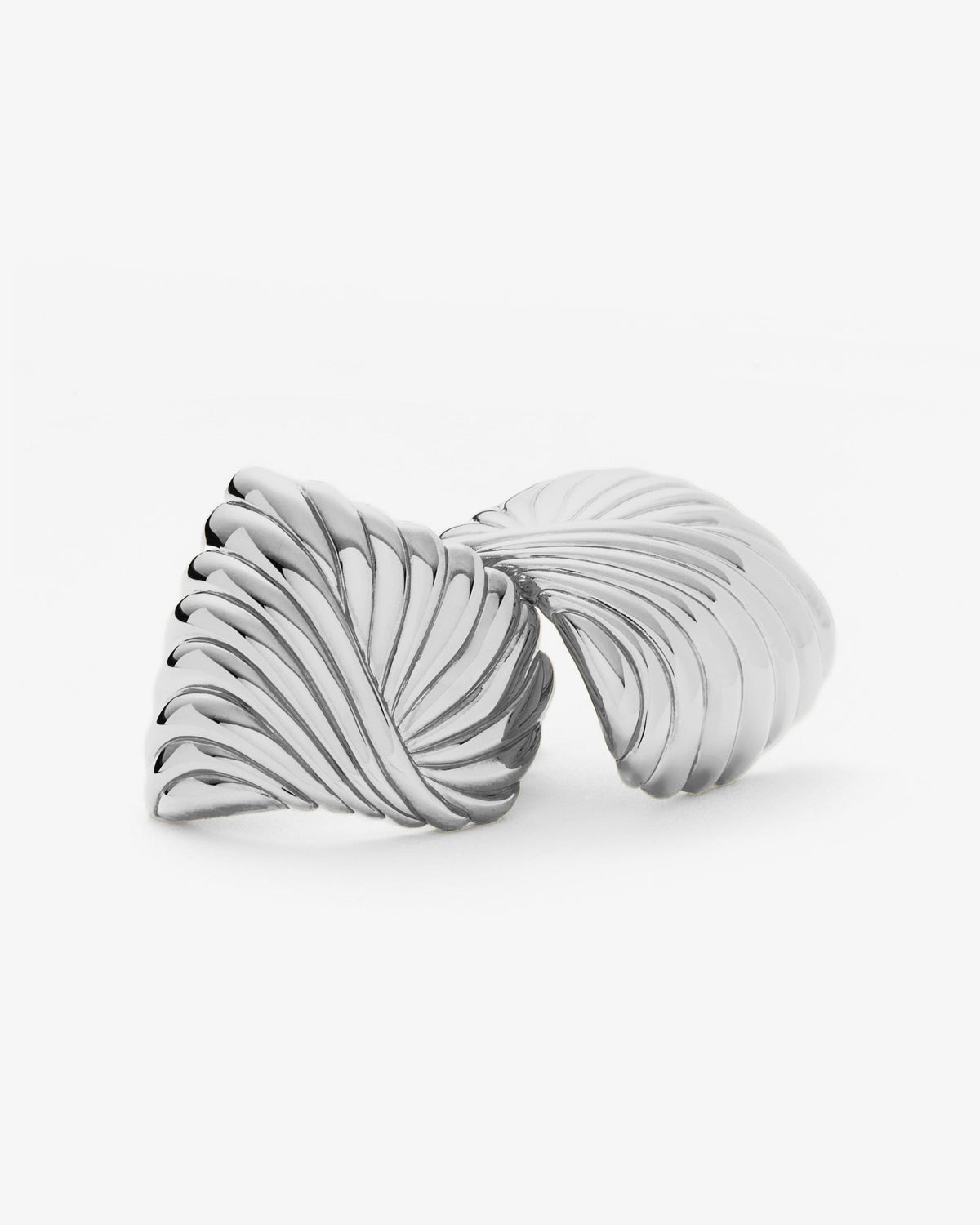 Missoma Ripple Oversized Stud Earrings in silver-plated brass, view 2